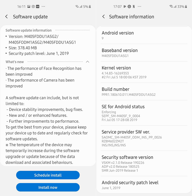 Samsung Galaxy M40 new update