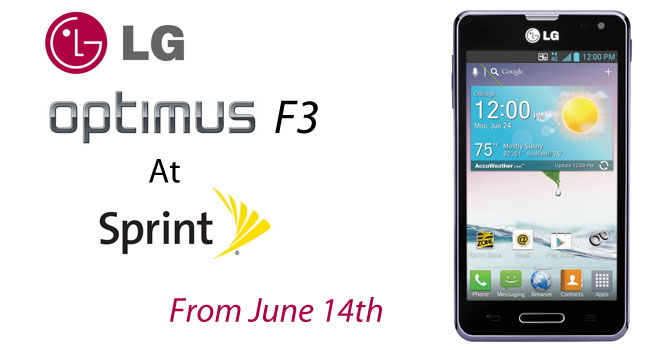 LG and Sprint officially announced Optimus F3