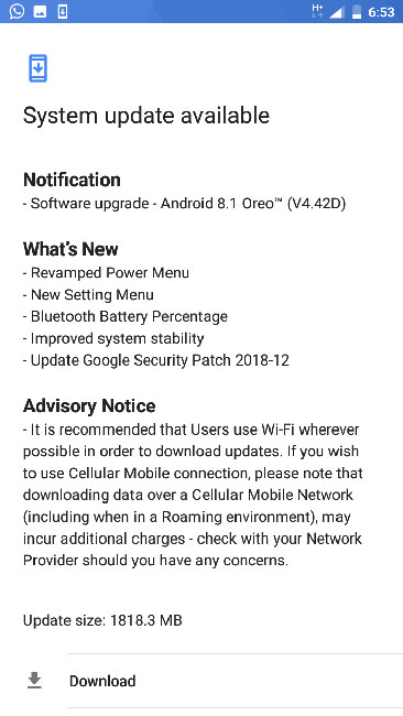 Android 8.1 Oreo Update For Nokia 3 