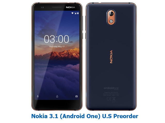 Nokia 3.1 Android One U.S Preorder