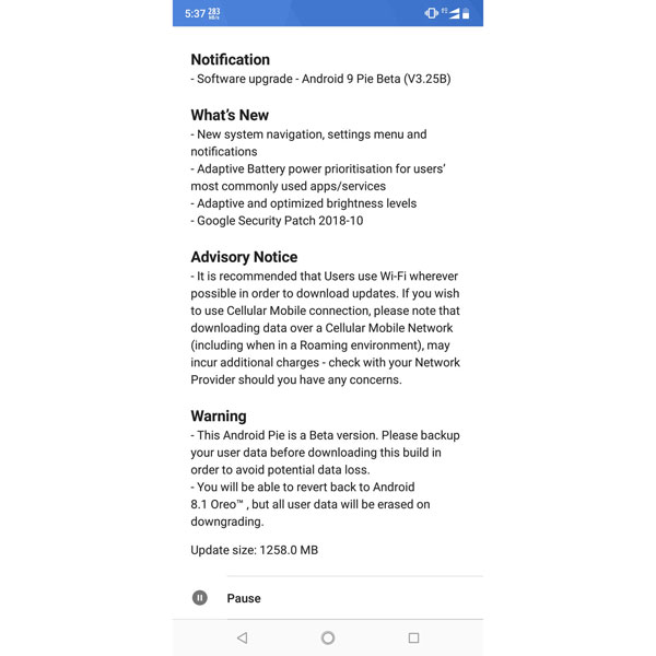 Nokia 6.1 Plus Android Pie Beta Update rolling out