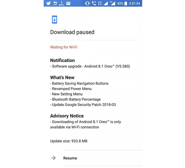 Nokia 6 Android 8.1 Oreo Stable Update