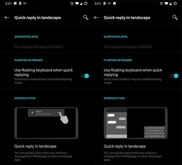 Quick Reply Feature OnePlus device