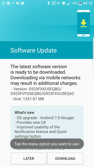 Android 7.0 Nougat For S6 and S6 Edge