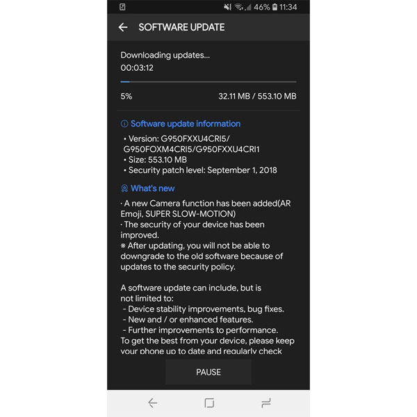 Galaxy S8 SM-G950 Camera Update
