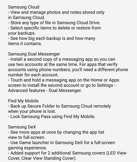 Galaxy S8 and S8 Plus Oreo Changelog