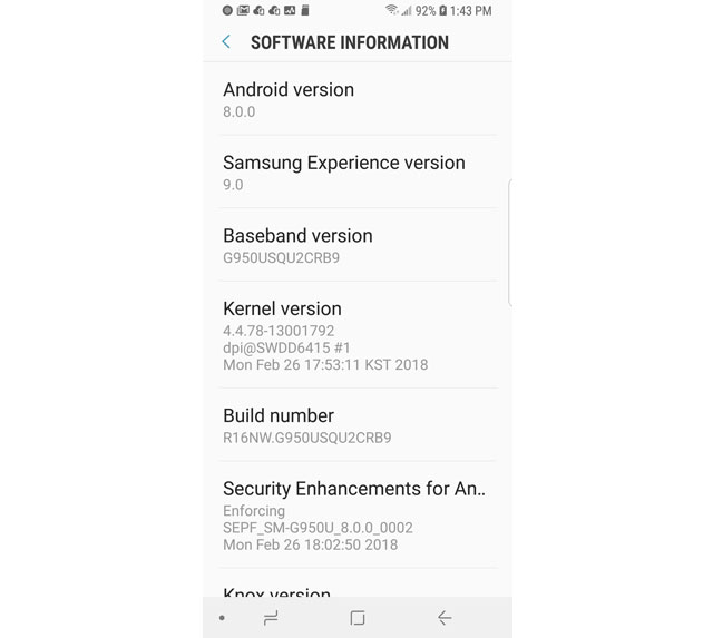 Android Oreo Update For Galaxy S8 AT&T