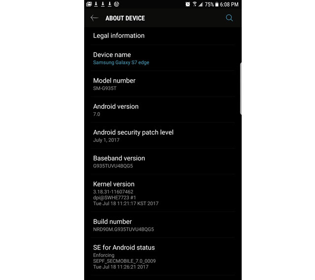 Galaxy S7 and S7 Edge T-Mobile July Security Patch Update