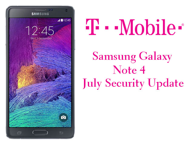 T-Mobile Samsung Galaxy Note 4 July Security Update Image