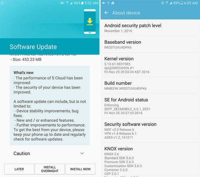 Samsung Galaxy S6 Edge+ And Note 5 November Update