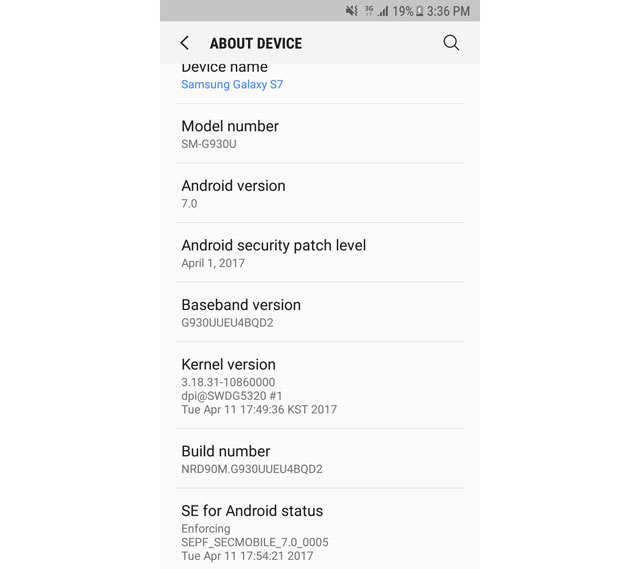 Samsung S7 Unlocked Nougat After Update