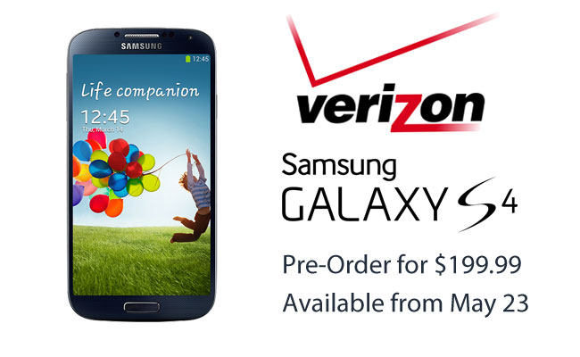 Verizon launches Samsung Galaxy S4 on 23rd May before the schedule
