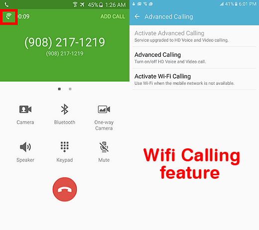Samsung S6 Edge+ WiFi Calling Image