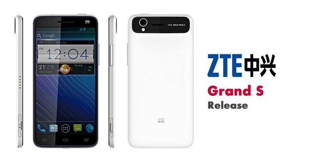 ZTE release ZTE Grand S, a 5 inch smart phone at CES 2013 in Las Vegas on 8th January 2013